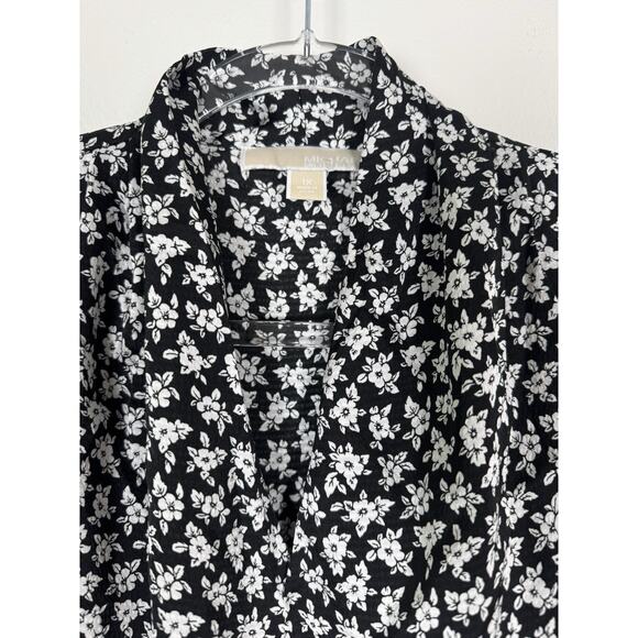 Michael Kors Tops - Michael Kors Shirt Blouse Black Floral 1x
